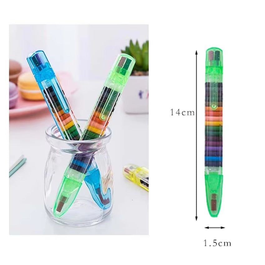 2pcs Kids' Multicolor Washable Crayons – 20 Colors, Safe & Non-Toxic