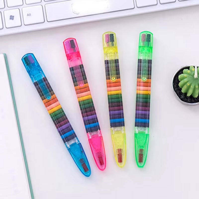 2pcs Kids' Multicolor Washable Crayons – 20 Colors, Safe & Non-Toxic