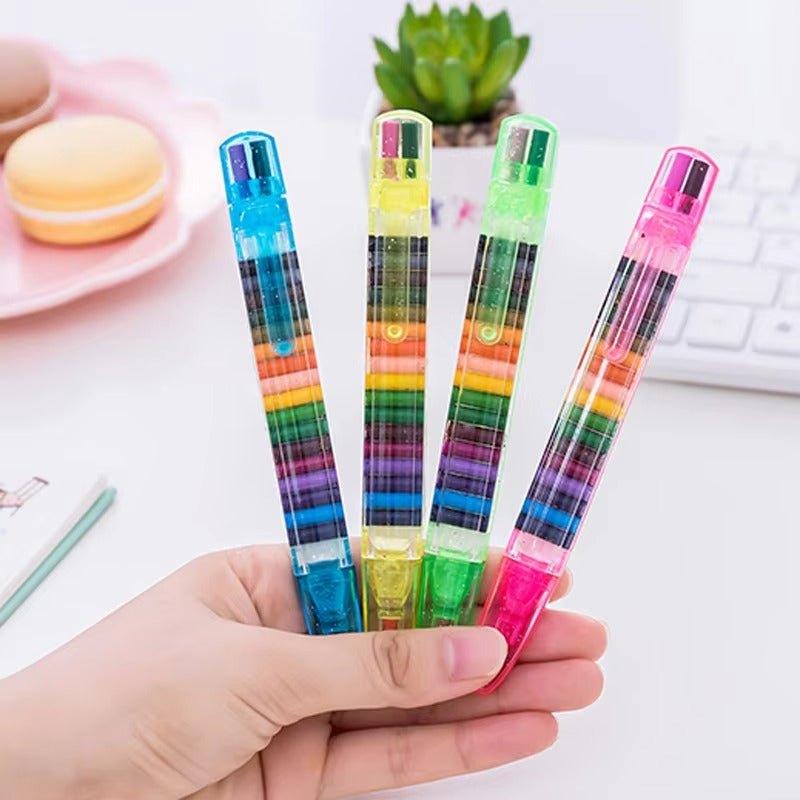 2pcs Kids' Multicolor Washable Crayons – 20 Colors, Safe & Non-Toxic
