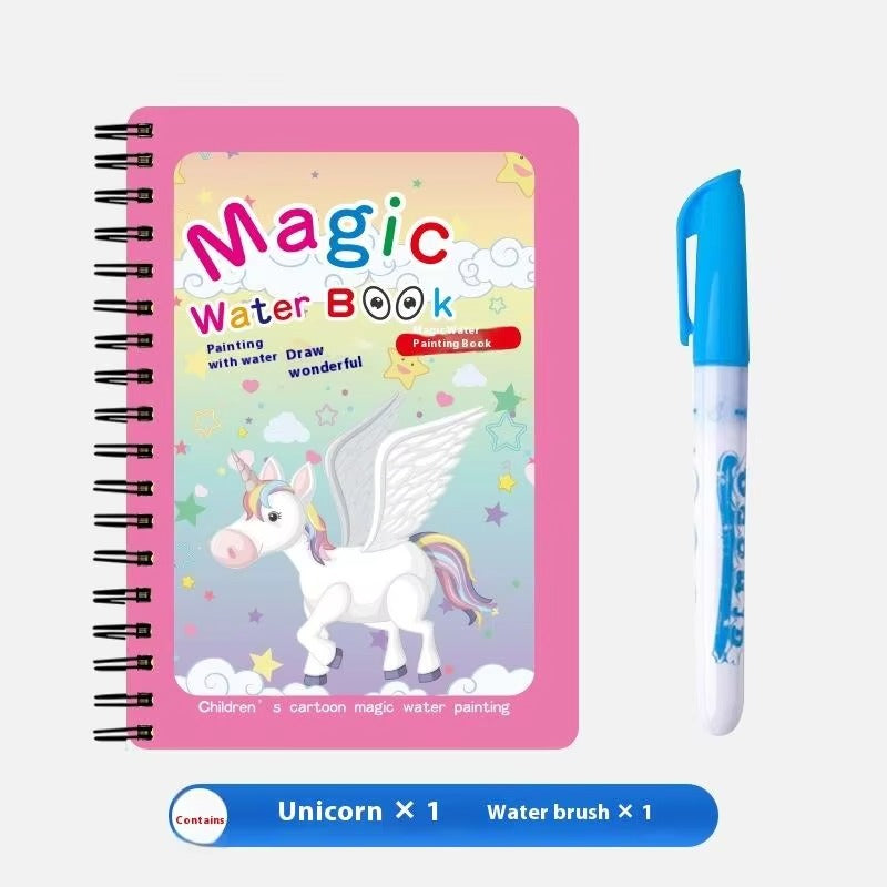 1 Reusable Water Coloring Book & Pen – Sensory Educational Drawing Toy