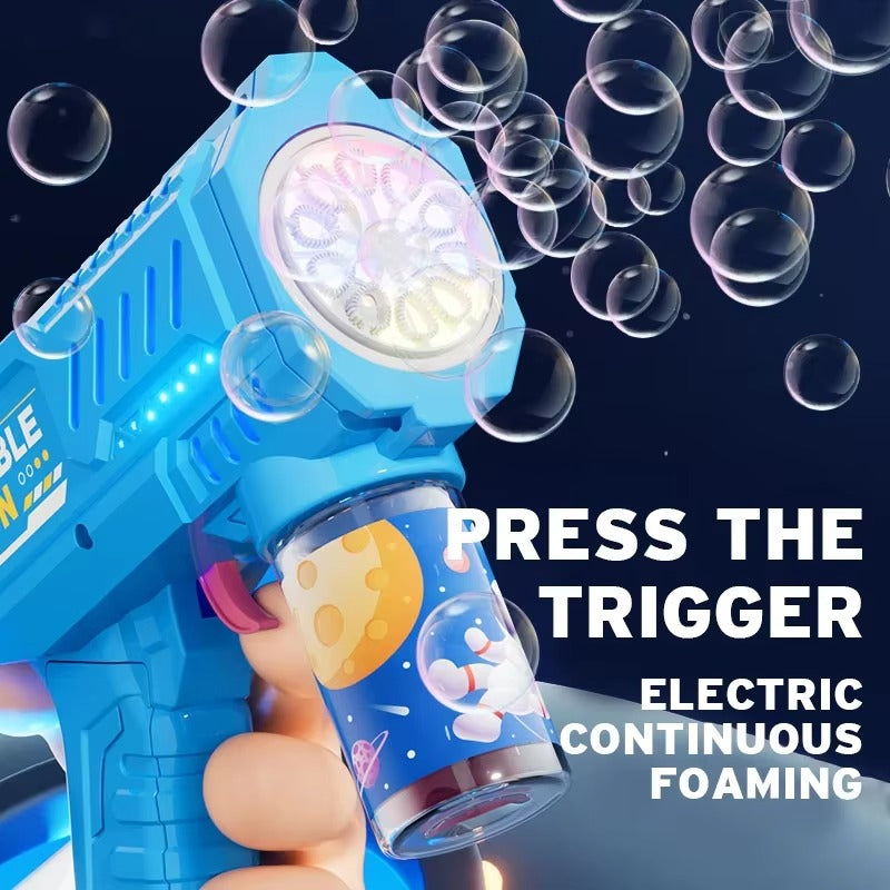 Automatic Bubble Gun – Rocket Blower Toy with Bubble Liquid for Kids Outdoors