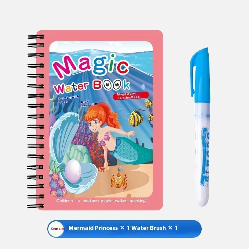 1 Reusable Water Coloring Book & Pen – Sensory Educational Drawing Toy