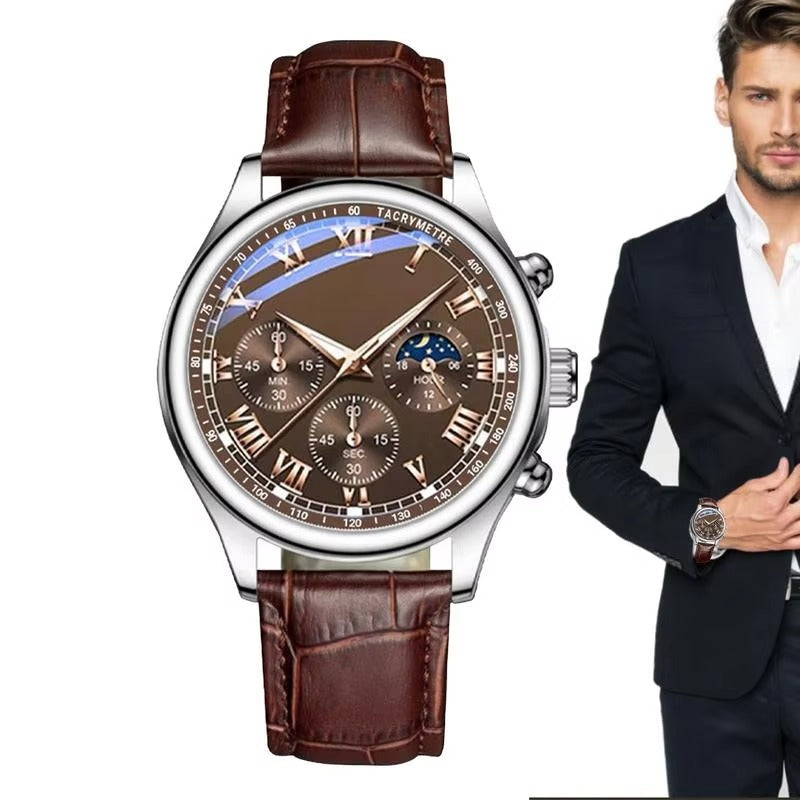 Men's Classic Leather Strap Casual Watch