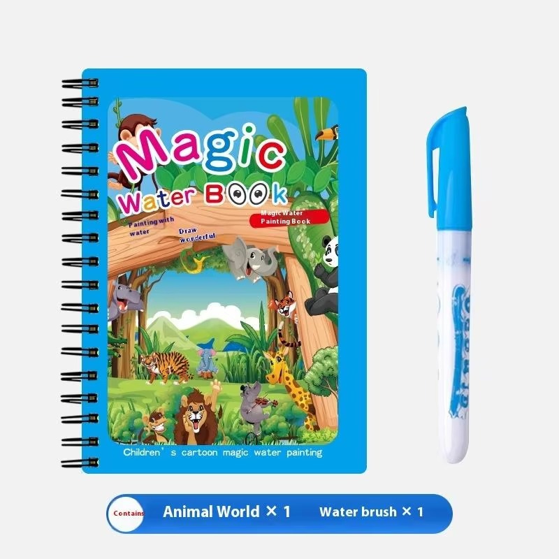 1 Reusable Water Coloring Book & Pen – Sensory Educational Drawing Toy