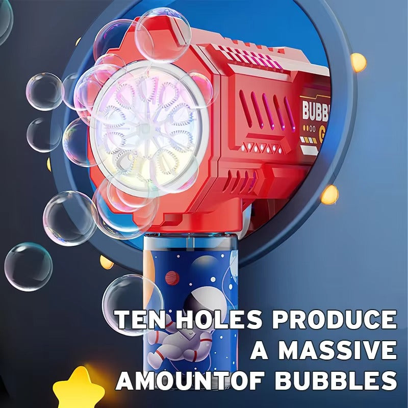 Automatic Bubble Gun – Rocket Blower Toy with Bubble Liquid for Kids Outdoors