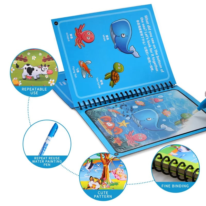 Magic Water Painting Book – Montessori Educational Toy for Kids Ages 1–3
