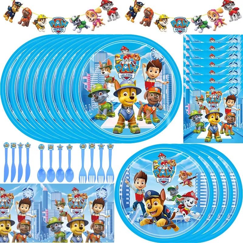 Paw Patrol Birthday Party Set – Decorations, Tableware & Balloons for Boys