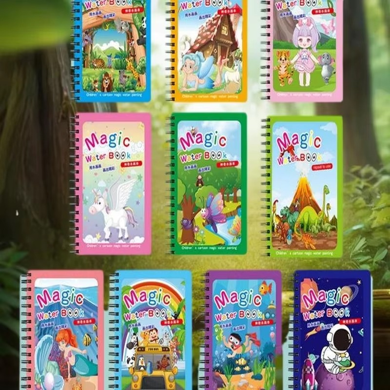 1 Reusable Water Coloring Book & Pen – Sensory Educational Drawing Toy
