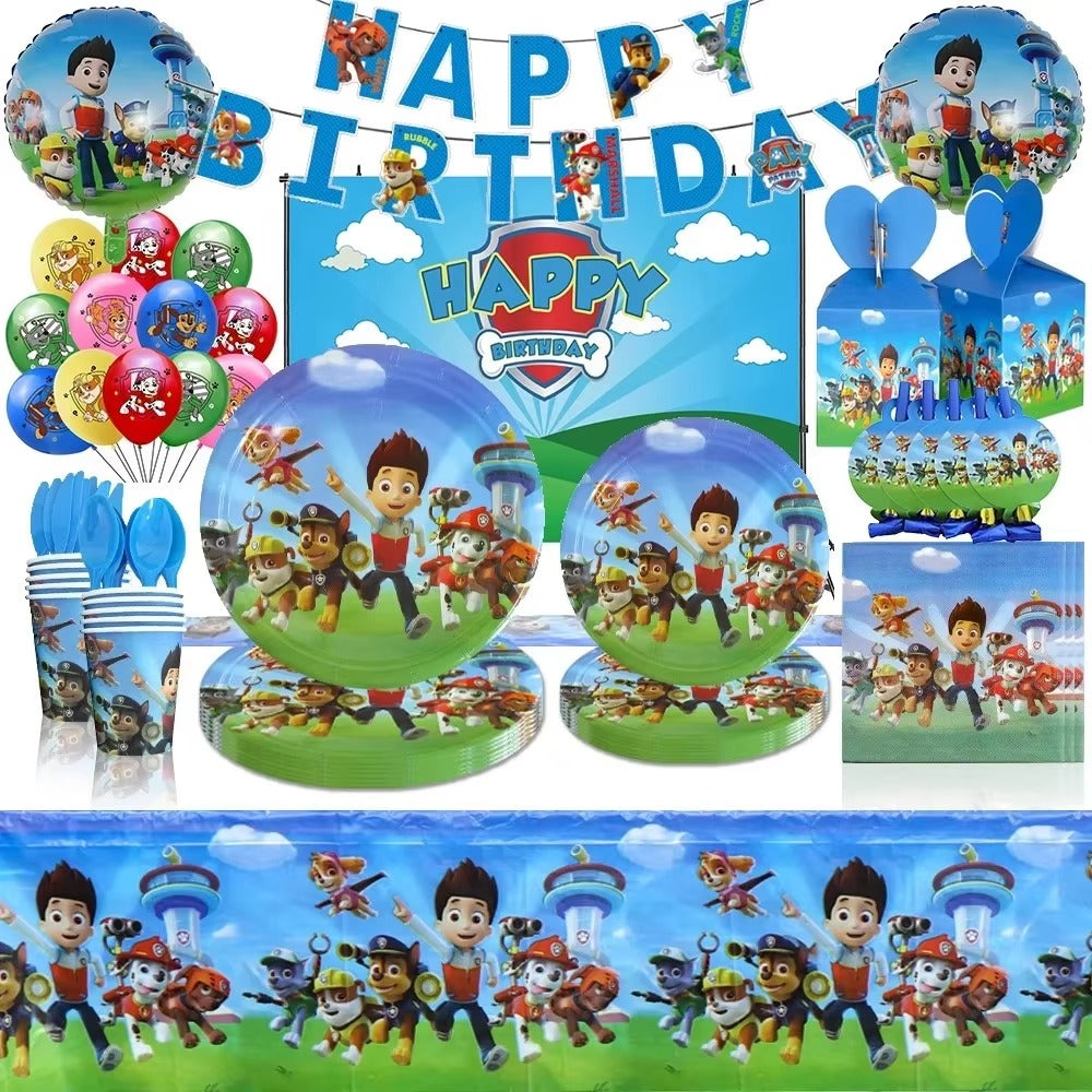 Paw Patrol Birthday Party Set – Decorations, Tableware & Balloons for Boys