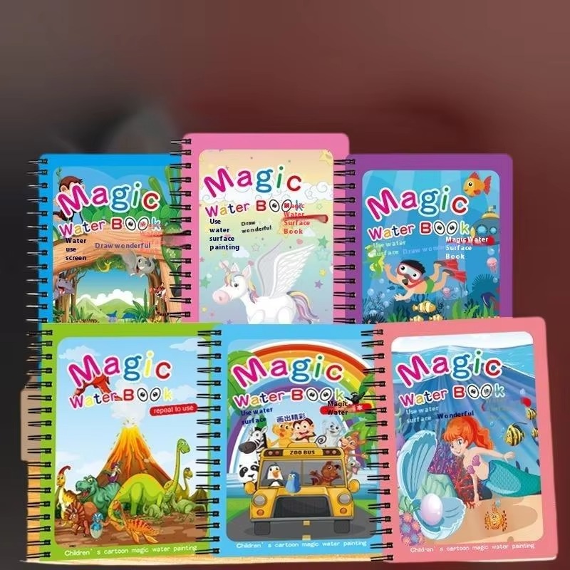 1 Reusable Water Coloring Book & Pen – Sensory Educational Drawing Toy