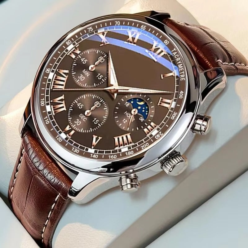 Men's Classic Leather Strap Casual Watch