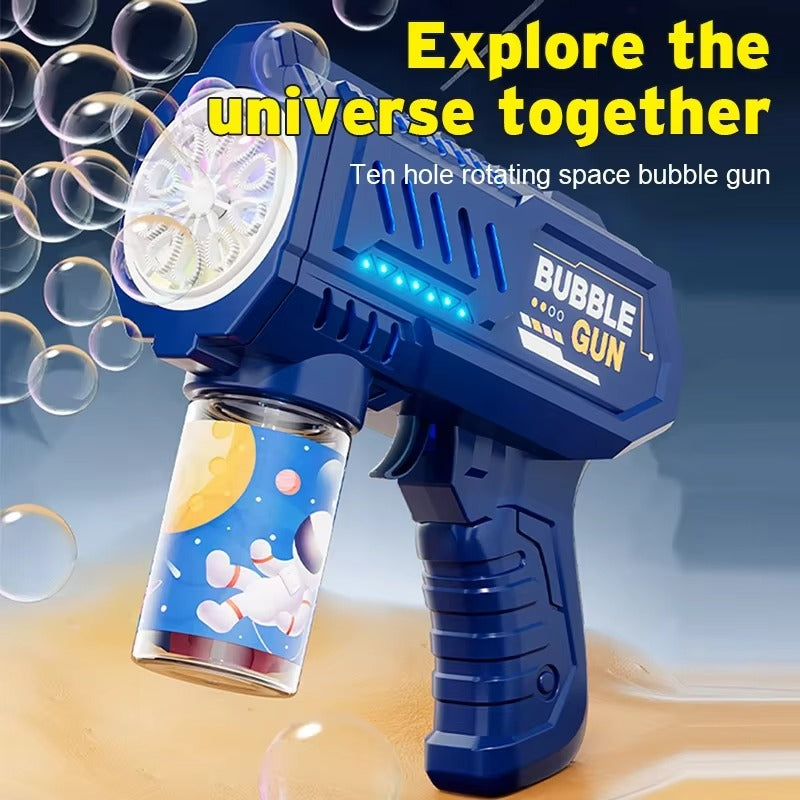 Automatic Bubble Gun – Rocket Blower Toy with Bubble Liquid for Kids Outdoors