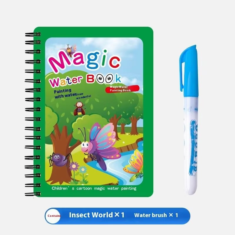 1 Reusable Water Coloring Book & Pen – Sensory Educational Drawing Toy