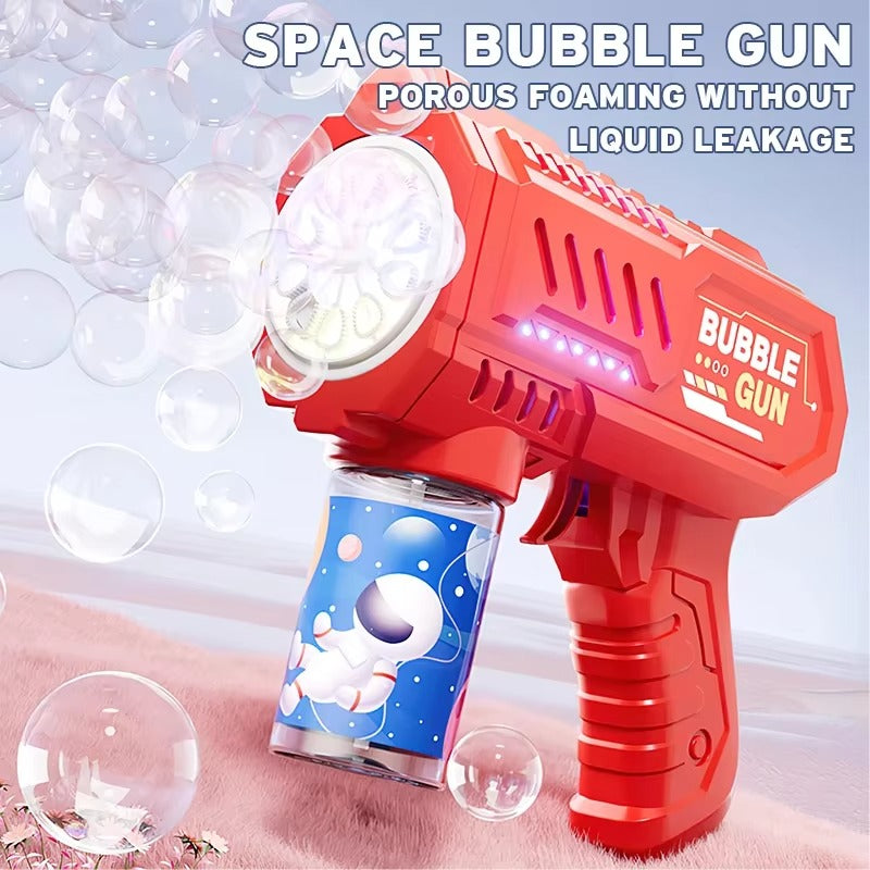Automatic Bubble Gun – Rocket Blower Toy with Bubble Liquid for Kids Outdoors