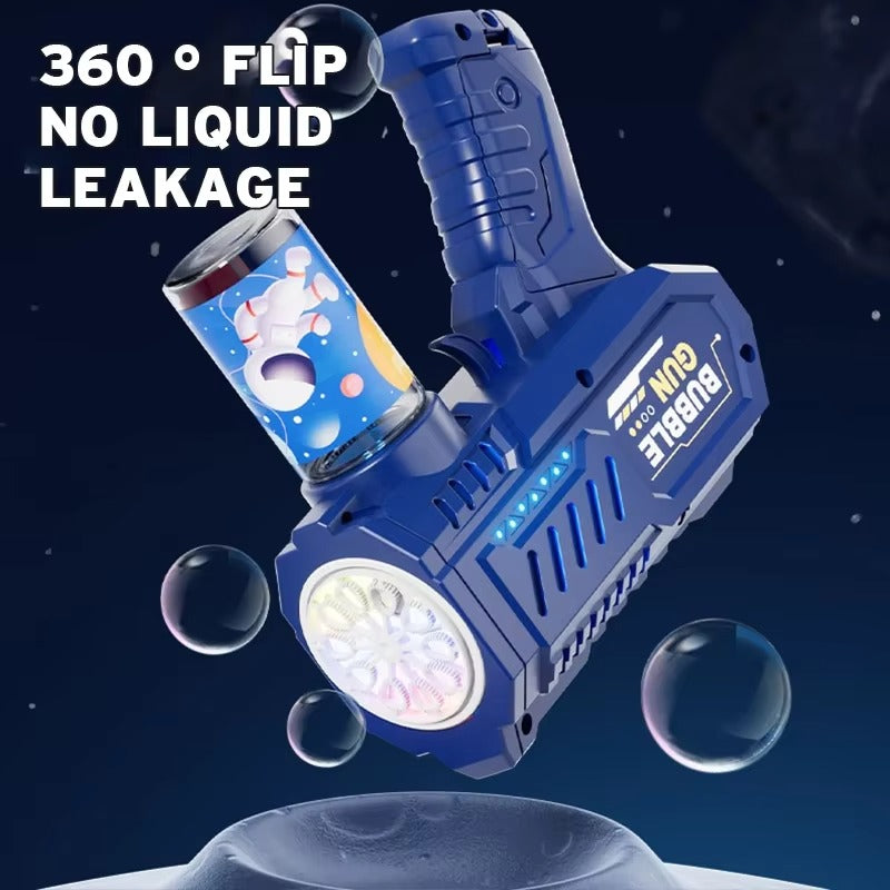 Automatic Bubble Gun – Rocket Blower Toy with Bubble Liquid for Kids Outdoors
