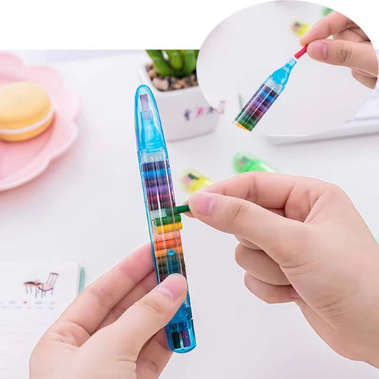 2pcs Kids' Multicolor Washable Crayons – 20 Colors, Safe & Non-Toxic