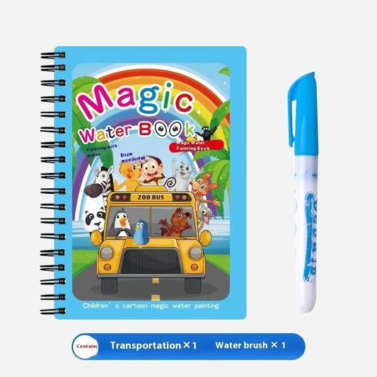 1 Reusable Water Coloring Book & Pen – Sensory Educational Drawing Toy