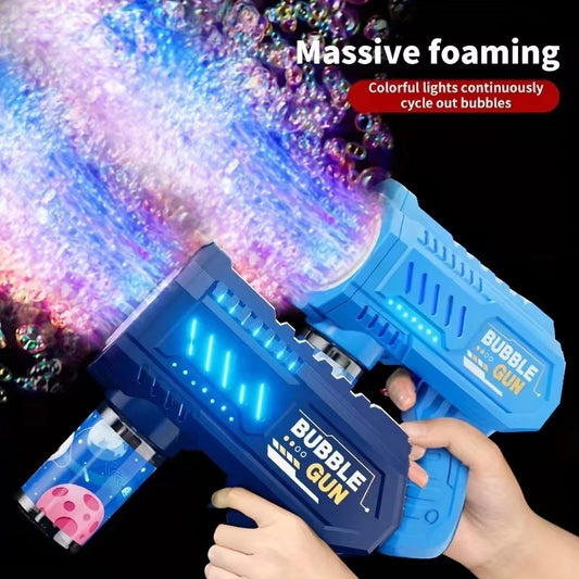 Automatic Bubble Gun – Rocket Blower Toy with Bubble Liquid for Kids Outdoors
