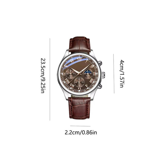 Men's Classic Leather Strap Casual Watch